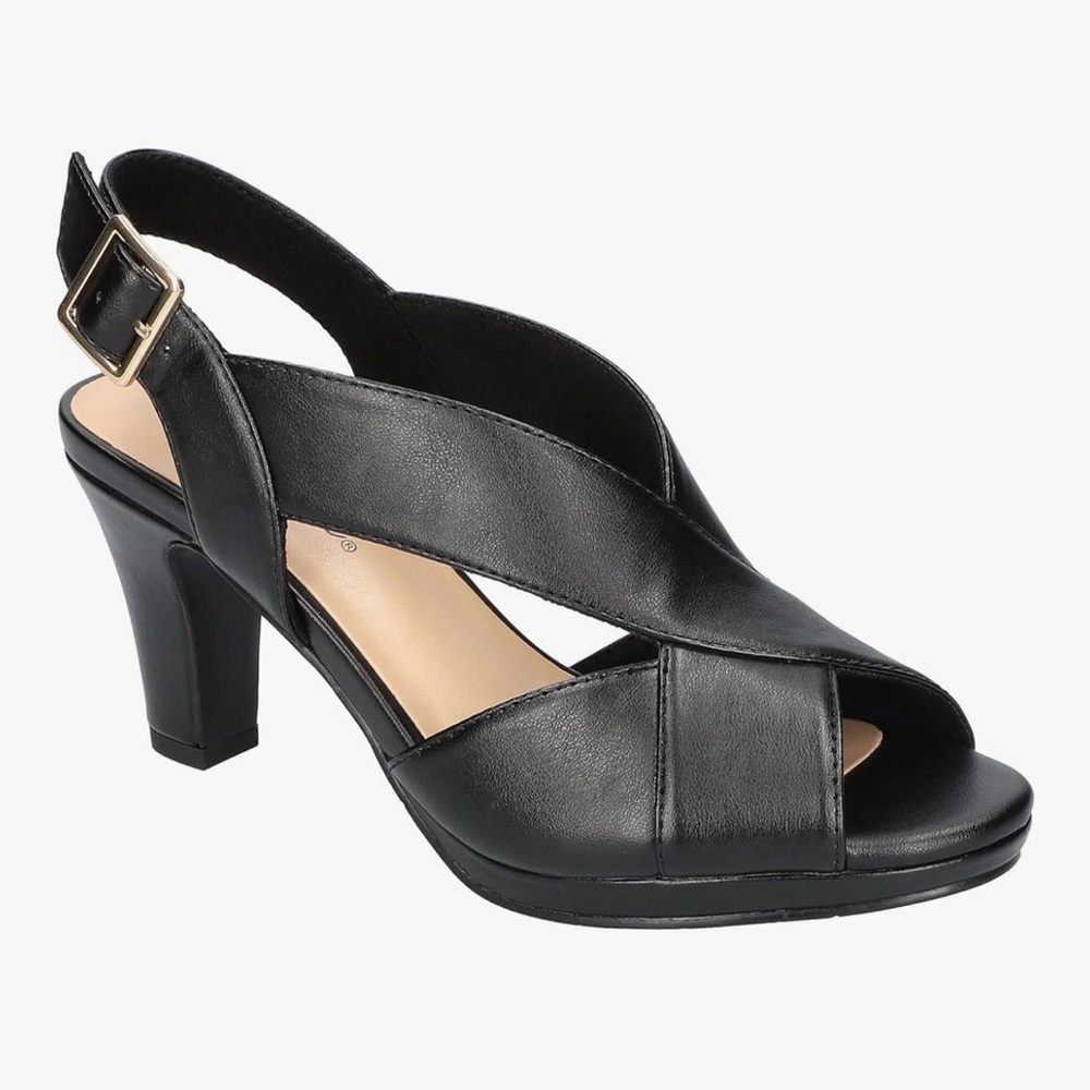 Easy Street Christy Black Elegant Black Slingback Heels Size 11 New in Box